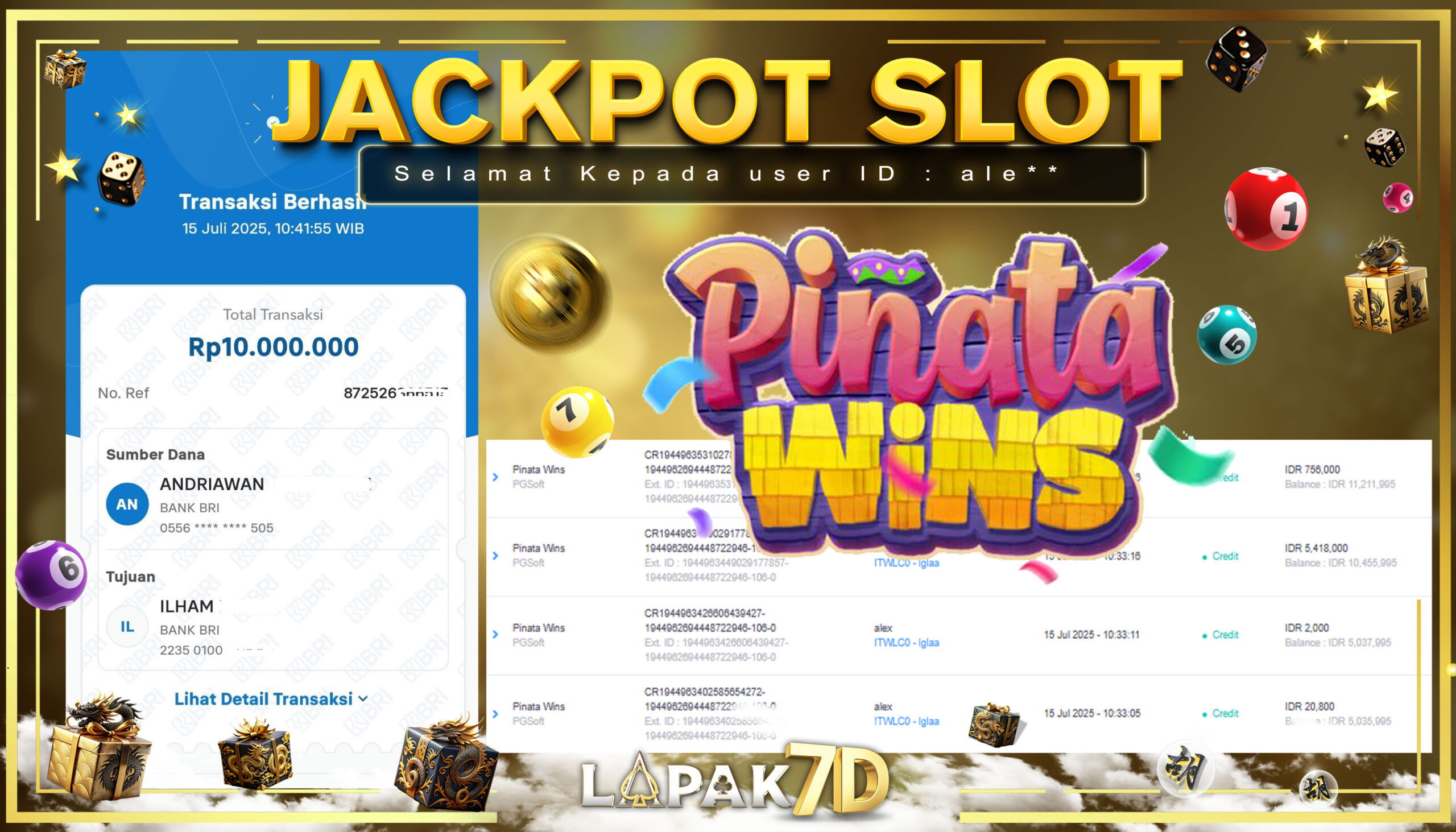 PINATA WINS – PG SOFT RAIH CUAN 10JUTA